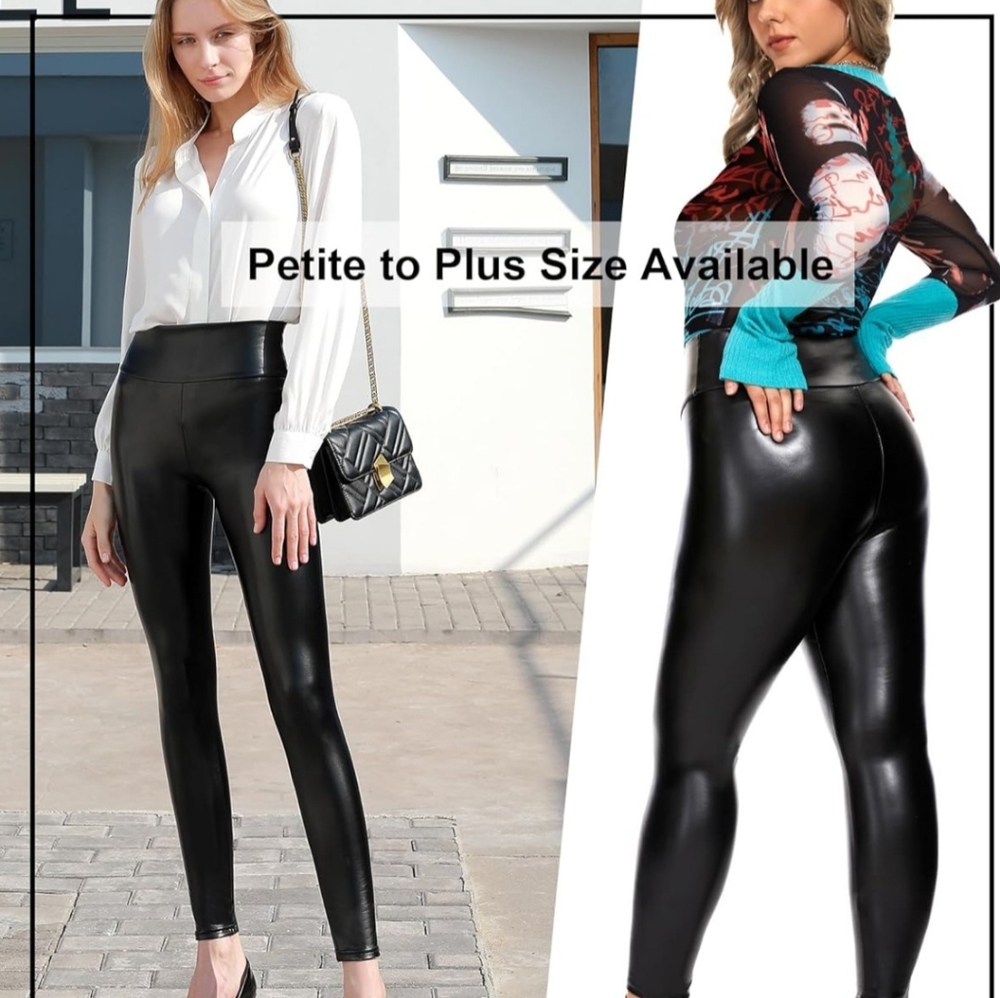TAGOO feaux leather black pants BNWT - Picture 4 of 13